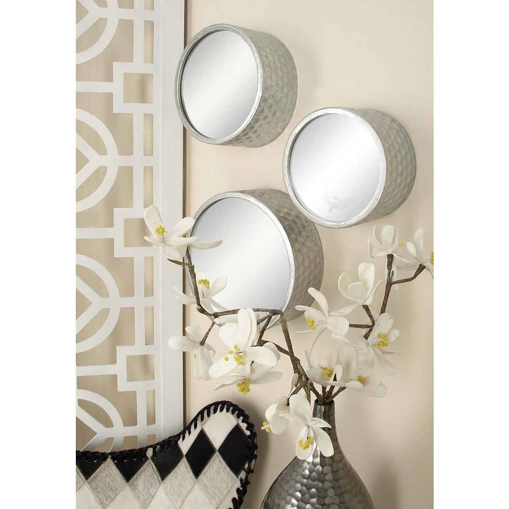 Contemporary Round Decorative Wall Mirrors Set Of 7