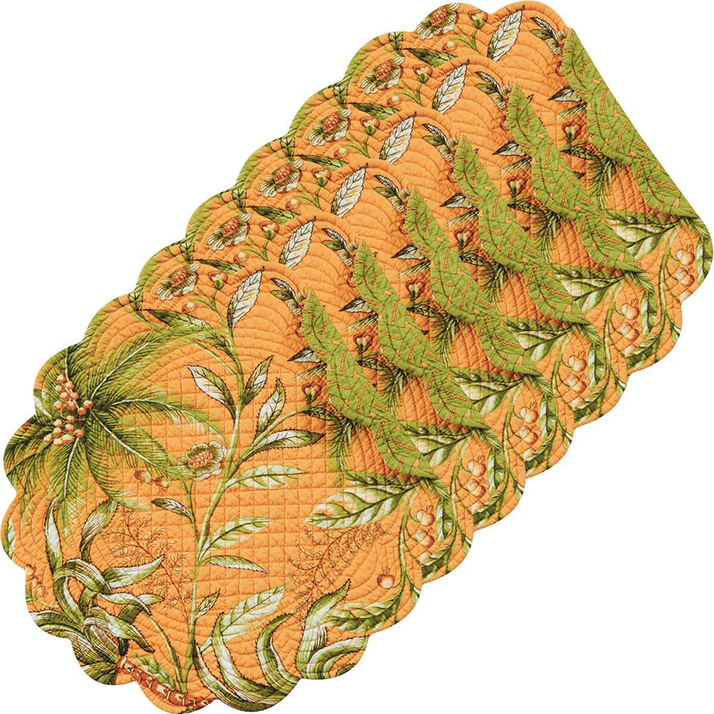 C&F HOME Giselle Orange Round Placemat (Set of 6) 862601662S6 The