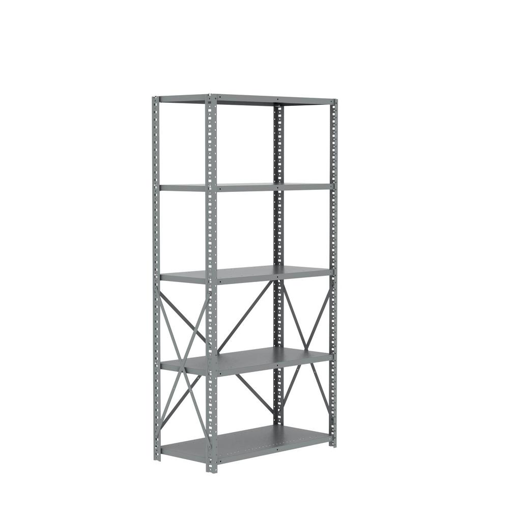 Borroughs 36 in. W x 72 in. H x 18 in. D -5 Shelves, Gray Steel ...