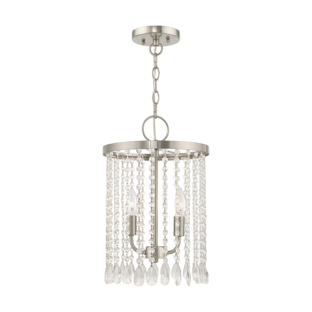 Livex Lighting Elizabeth 2 Light Brushed Nickel Mini Pendant Chandelier