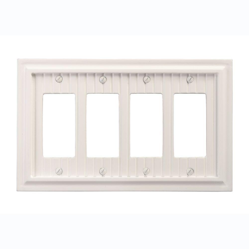 Amerelle Cottage 4 Decora Wall Plate - White-179R4W - The Home Depot