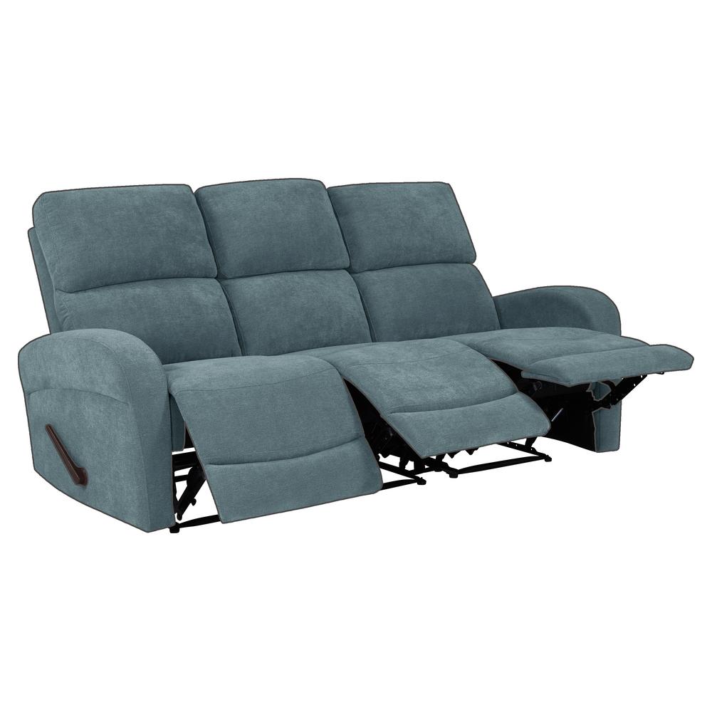 Prolounger Caribbean Blue Chenille 3 Seat Recliner Sofa