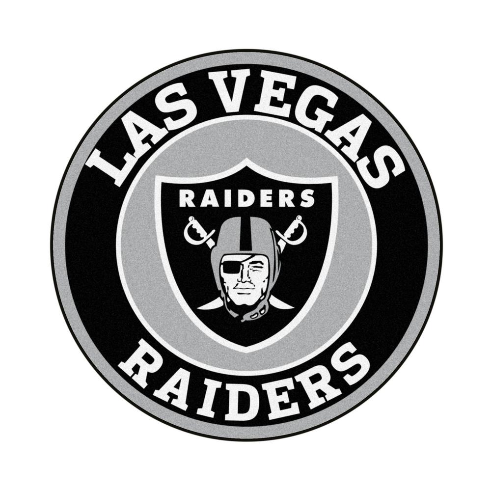 Fanmats Nfl Las Vegas Raiders Black Man Cave 5 Ft X 6 Ft Area Rug 14351 The Home Depot
