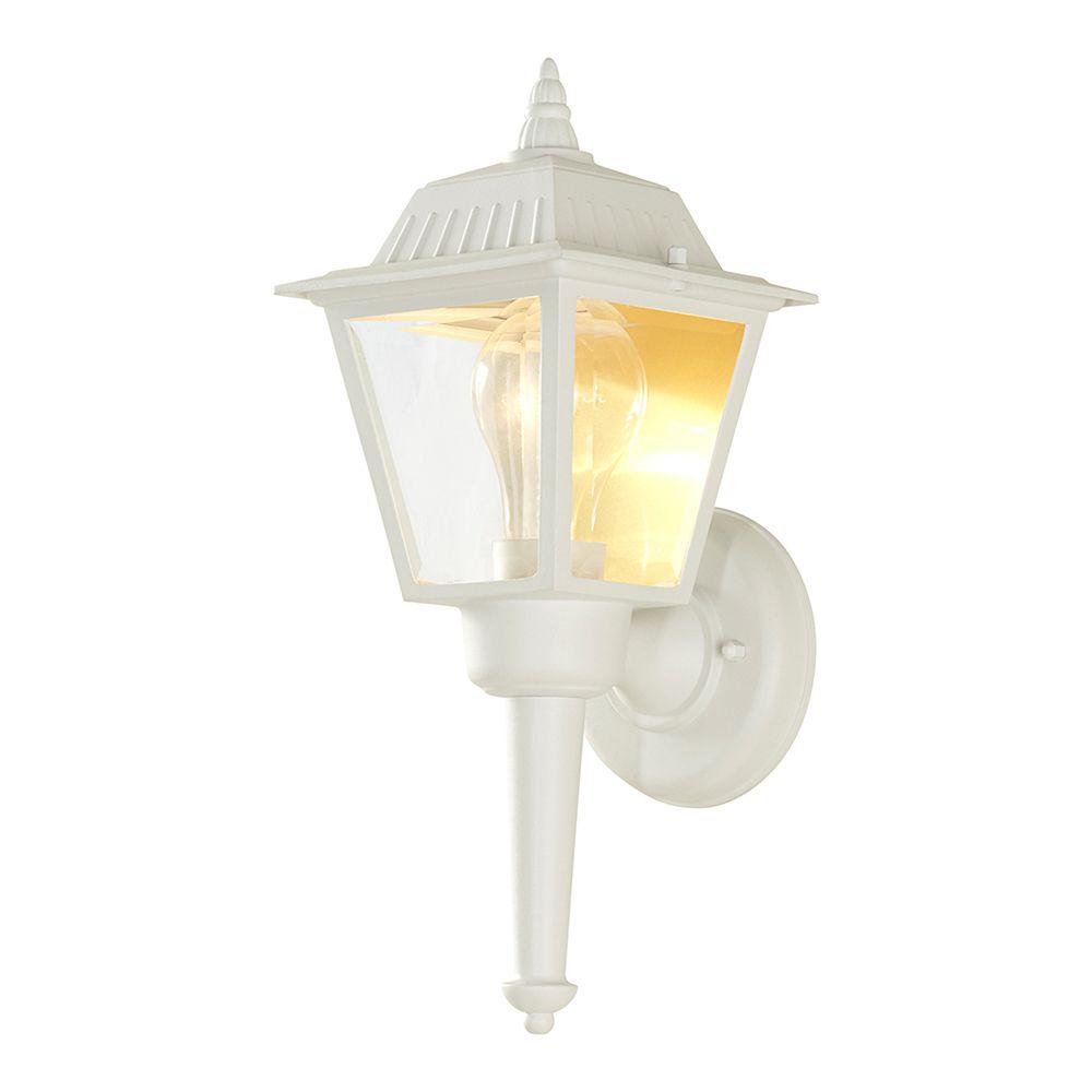 White Outdoor Wall Mounted Lighting The Home 1 Light White Outdoor Wall Mount Lantern