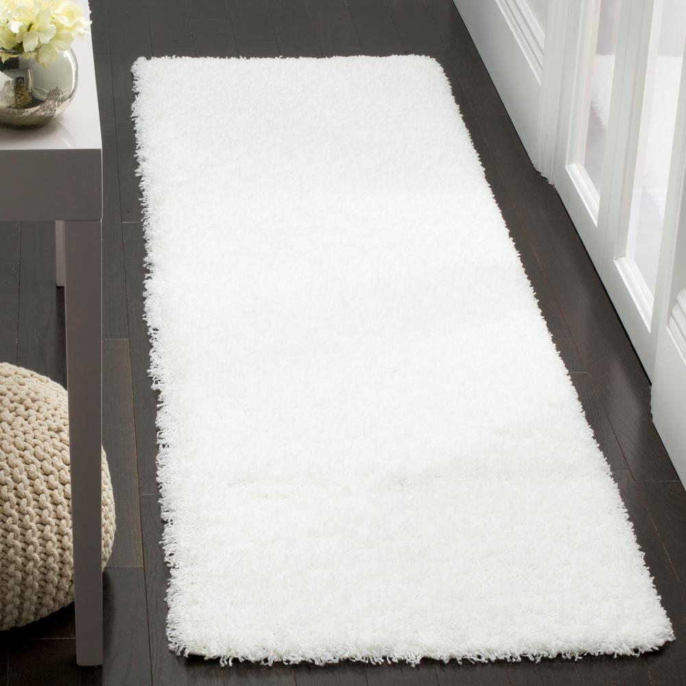 Reviews For Safavieh Laguna Shag White 2 Ft X 8 Ft Runner Rug Sgl303w 28 The Home Depot