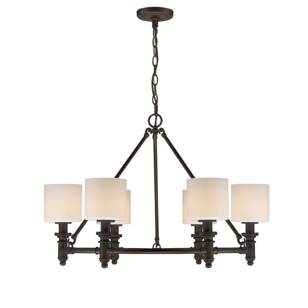 Hampton Bay Grace 9 Light Rubbed Bronze Chandelier With Seeded Beckford Rbz 6 Light Rubbed Bronze Chandelier With Opal Glass Shade