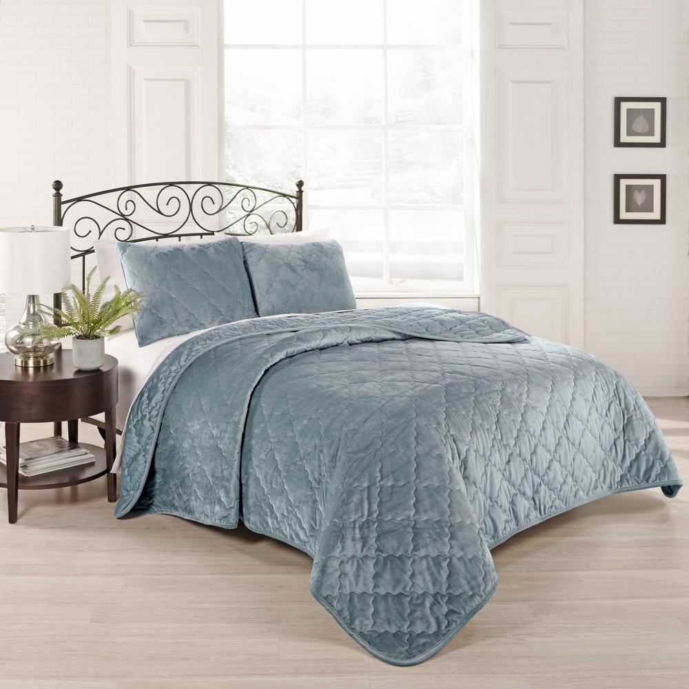 Beautyrest Collette 3-Piece Blue King Coverlet Set-15798BEDDKNGBLU ...