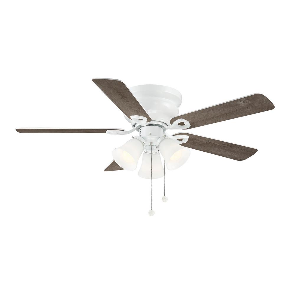 Yow Clarkston II 44 in. LED Indoor White Ceiling Fan with Light Kit
