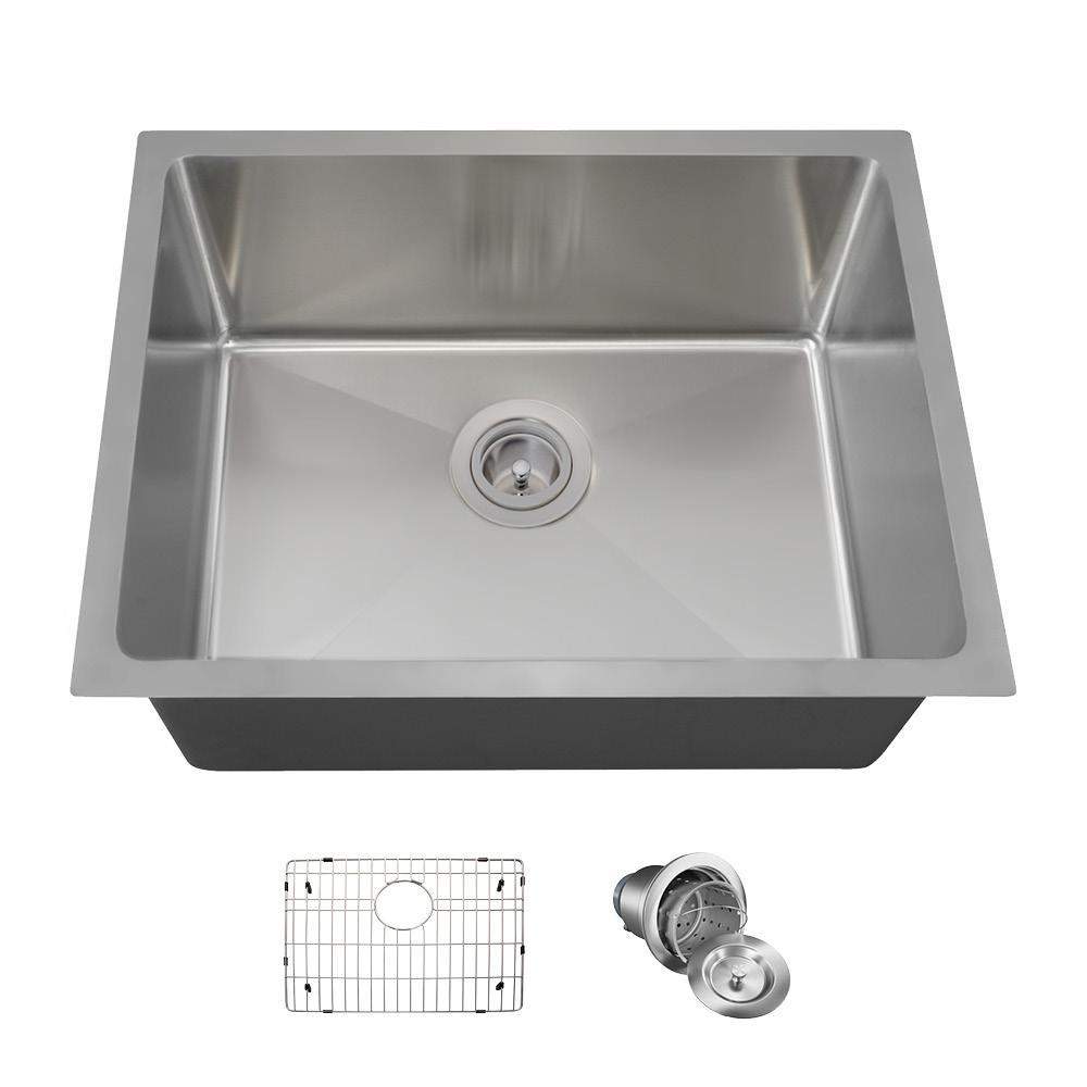 MR Direct AllinOne Undermount Stainless Steel 15 in. Single Bowl Bar