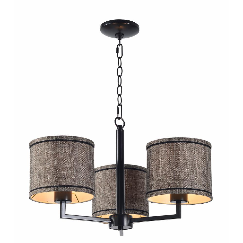 Kenroy Home Bowman 3Light Bronze Chandelier with Bronze Shade93763ORB