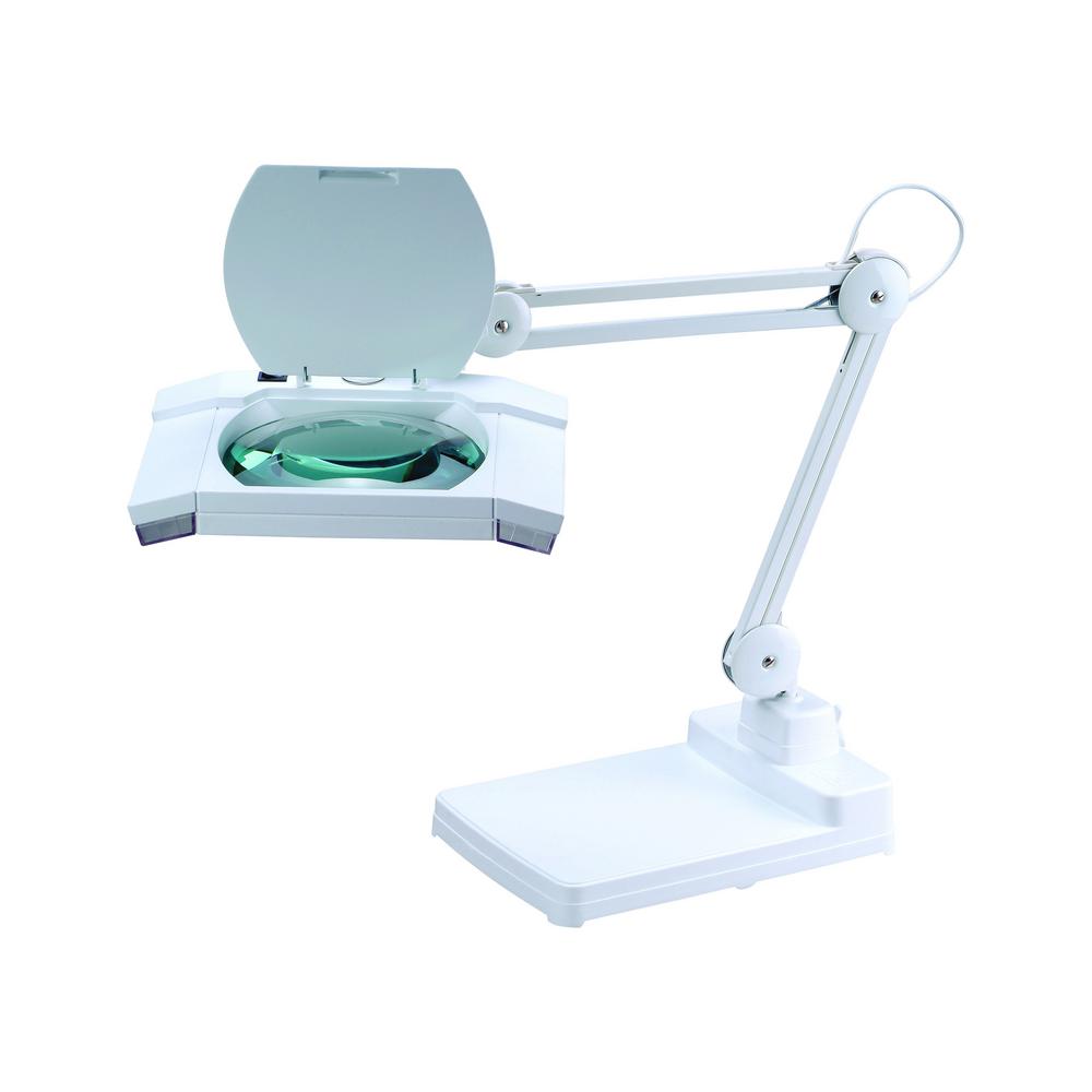 Lighted Magnifiers Lamps The Home Depot White Multi Function Full Spectrum Led Magnifying Table Lamp