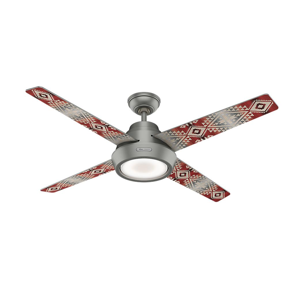Hunter Pendleton 54 in. Integrated LED Indoor Matte Silver Ceiling Fan