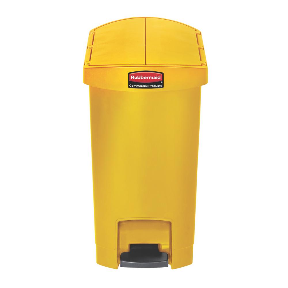 Rubbermaid Commercial Products Slim Jim StepOn 8 Gal. Yellow Plastic