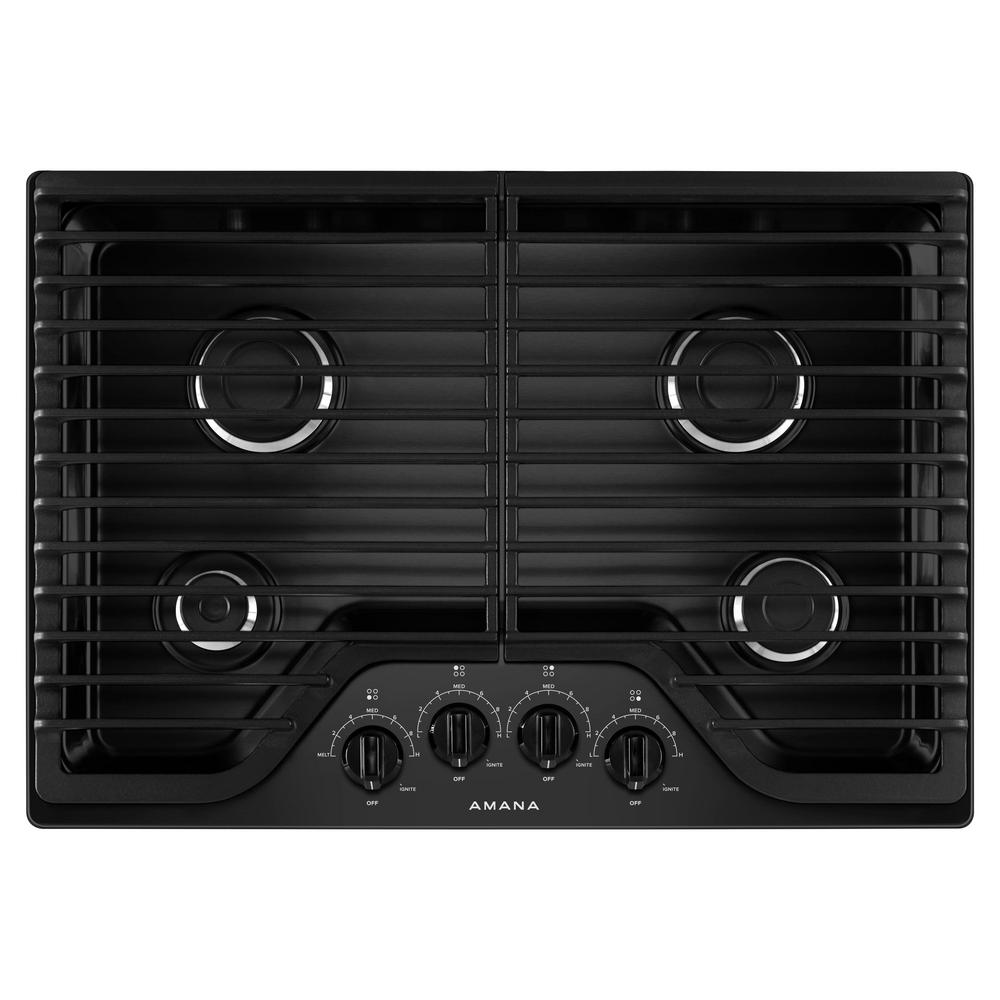 Amana 30 in. Gas Cooktop in Black with 4 Burners-AGC6540KFB - The Home Depot