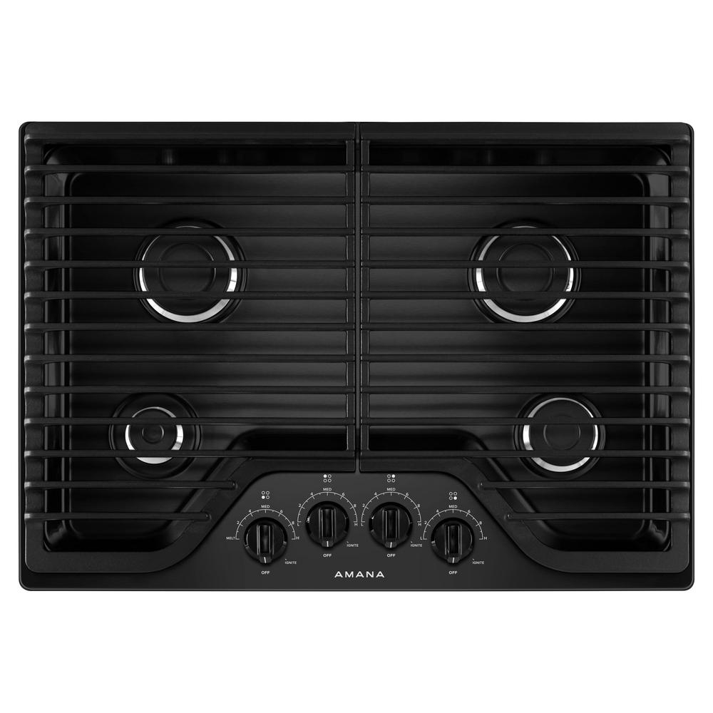 Amana 30 in. Gas Cooktop in Black with 4 BurnersAGC6540KFB The Home