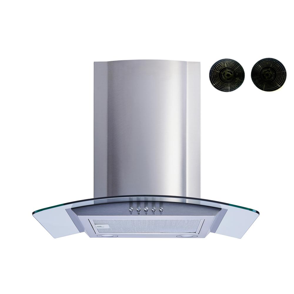 Winflo 30 in. Convertible Wall Mount Range Hood in Stainless Steel and