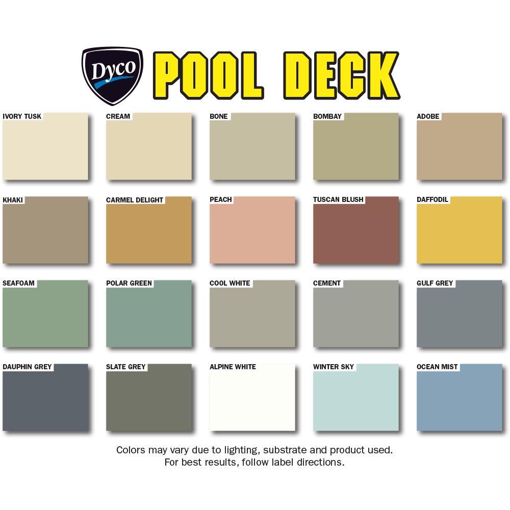 Cool Deck Paint Color Chart