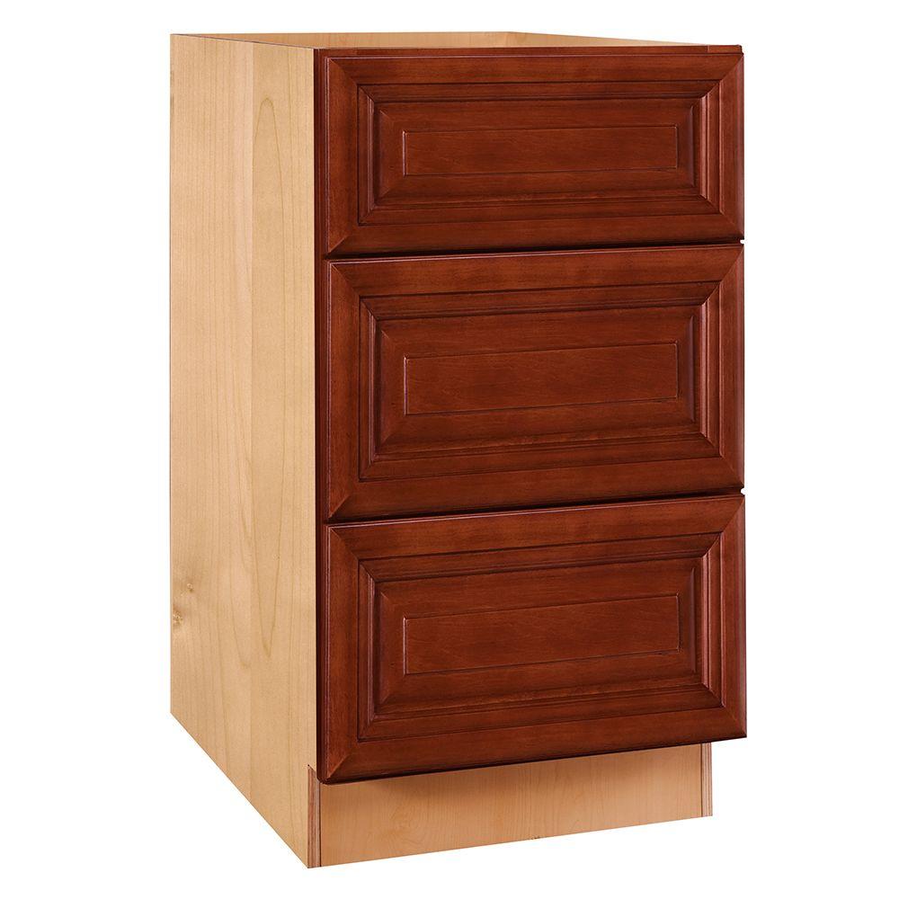 Home Decorators Collection Lyndhurst Assembled 18x28.5x21 in. 3 Drawers Base Desk Cabinet in 