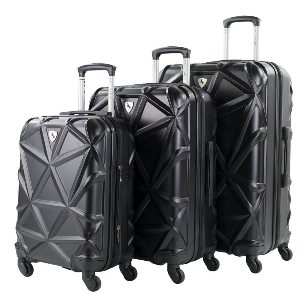 black and white luggage sets