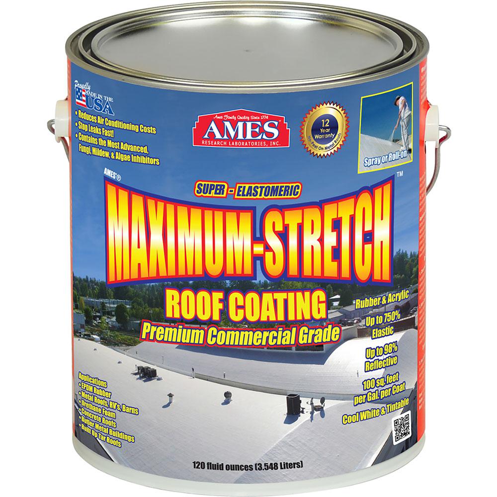 Ames 1 Gal. White MaximumStretch Rubber and Acrylic Reflective Roof CoatingMSS1 The Home Depot