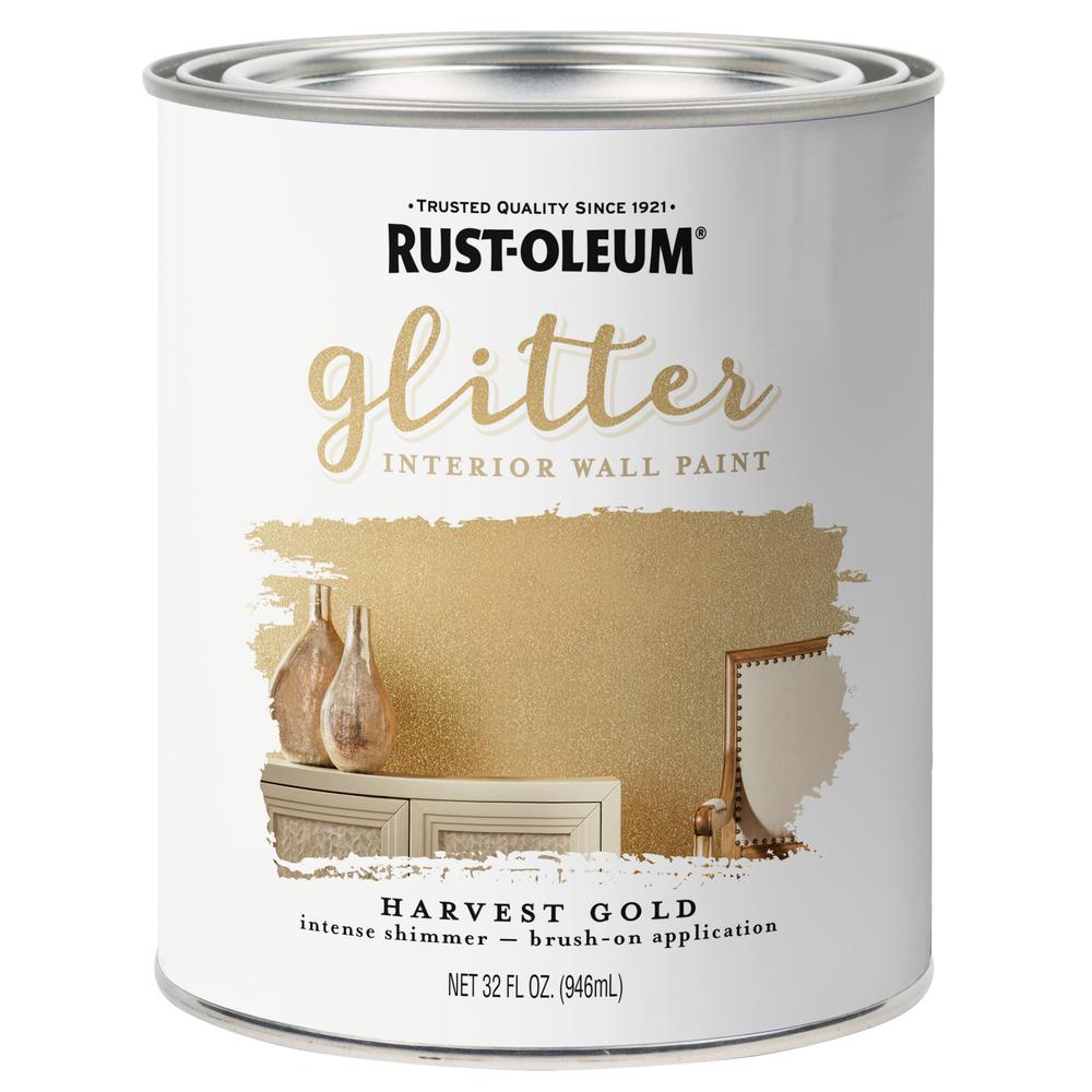 Rust Oleum 1 Qt Harvest Gold Glitter Interior Paint