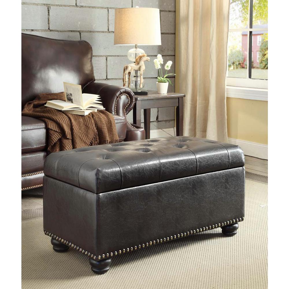 Convenience Concepts 7th Avenue Espresso Storage Ottoman163050E The