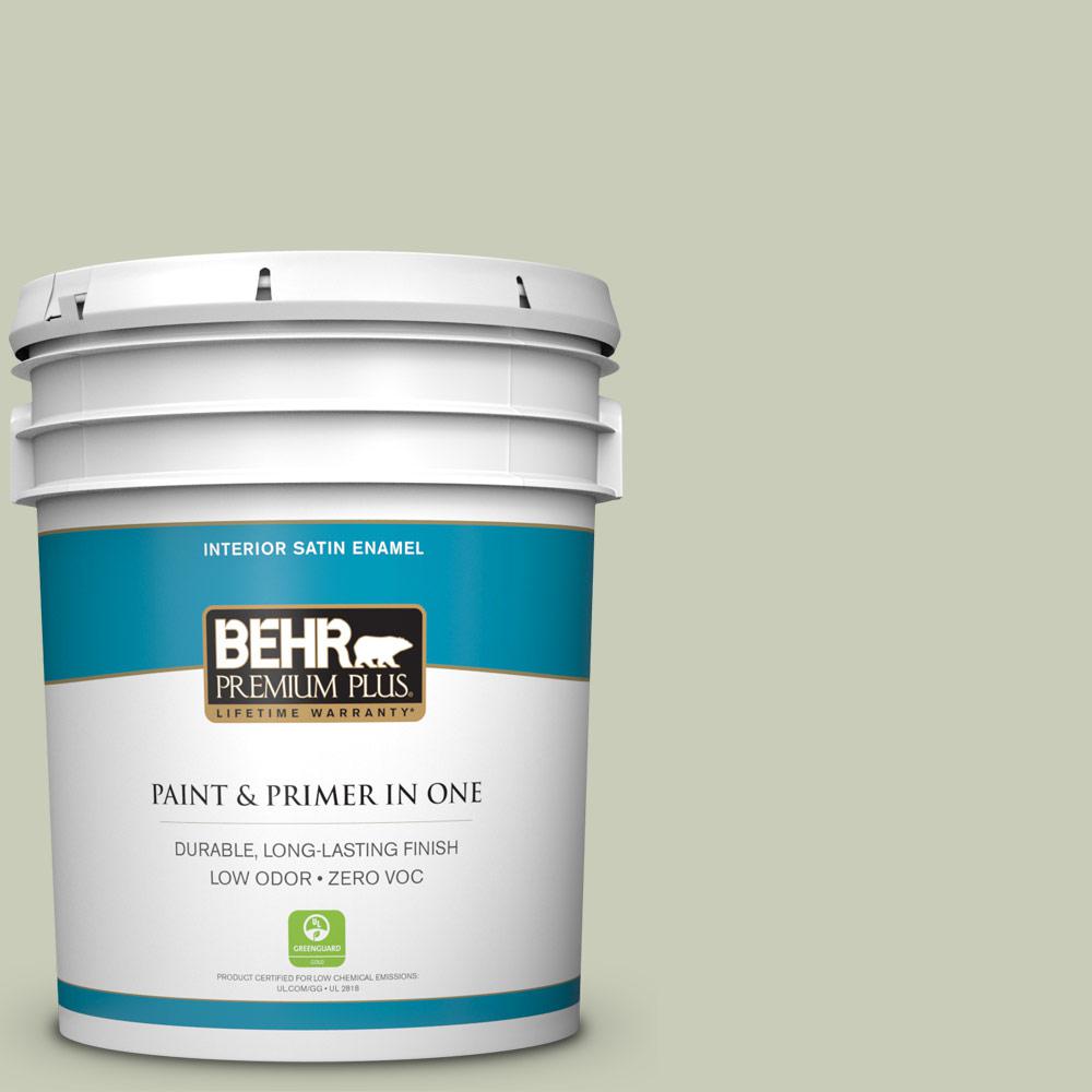 BEHR Premium Plus 5gal. S3802 Morning Zen Satin Enamel Interior