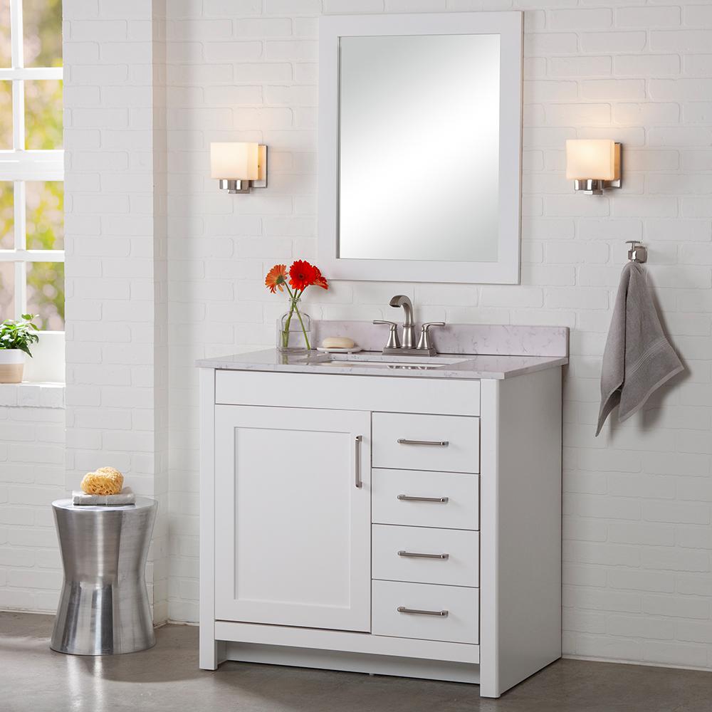 Home Decorators Collection Westcourt 37, Home Depot Bathroom Vanity With Top And Mirror