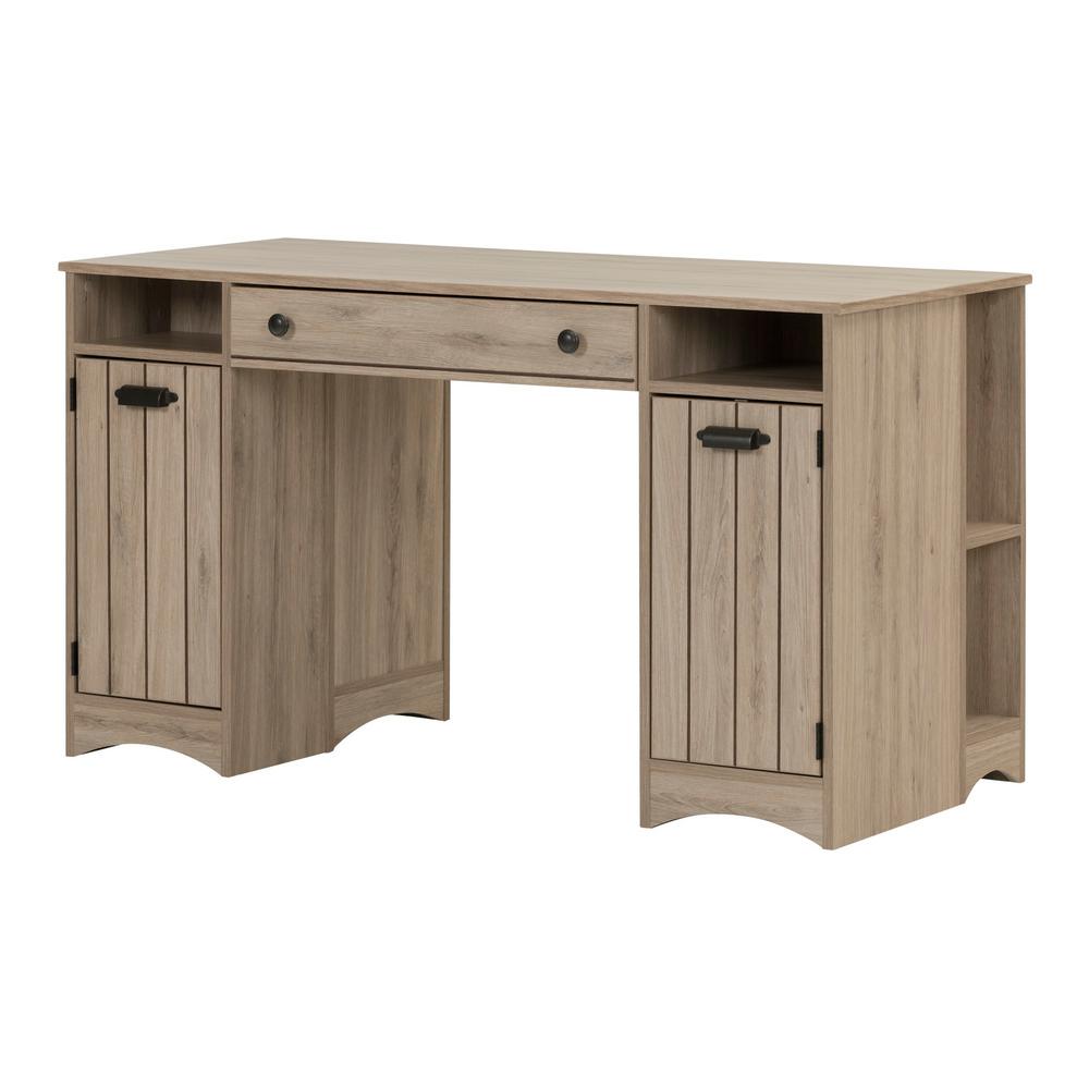 South Shore Artwork Straight desk with drawers Desk in Rustic Oak-10287 ...