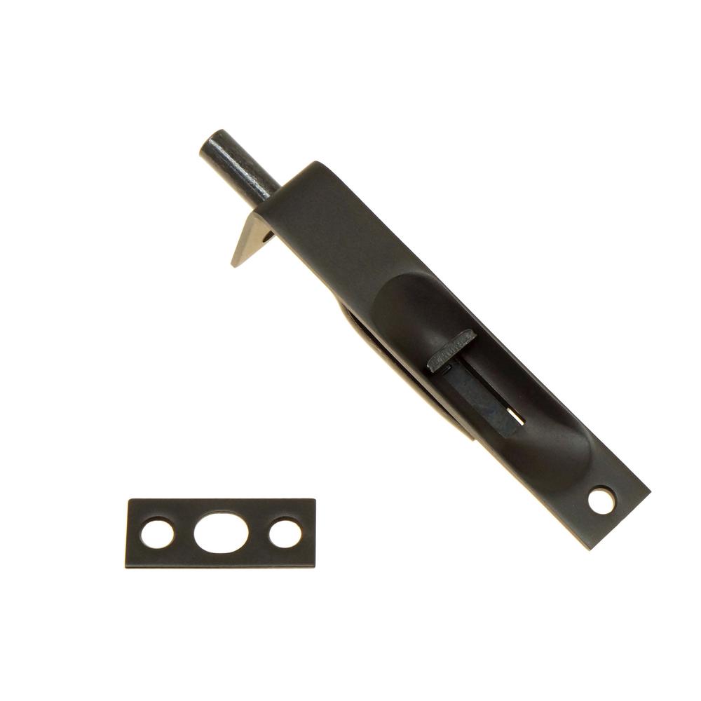 4 in. Solid Brass Flush Bolt with Square End in OilRubbed Bronze11014