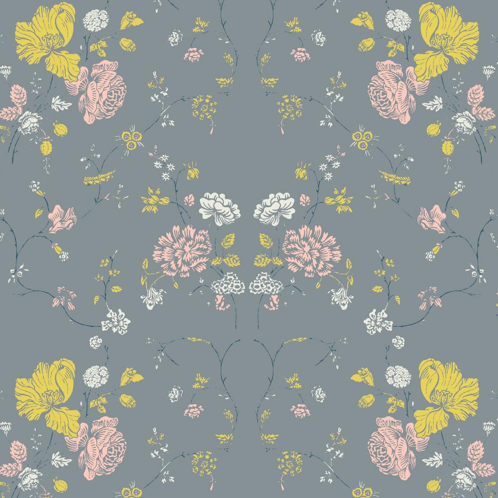 Mitchell Black Fl Wallpaper Home Decor The Depot Nomad Collection Fl Lace In Stone Premium Matte Wallpaper