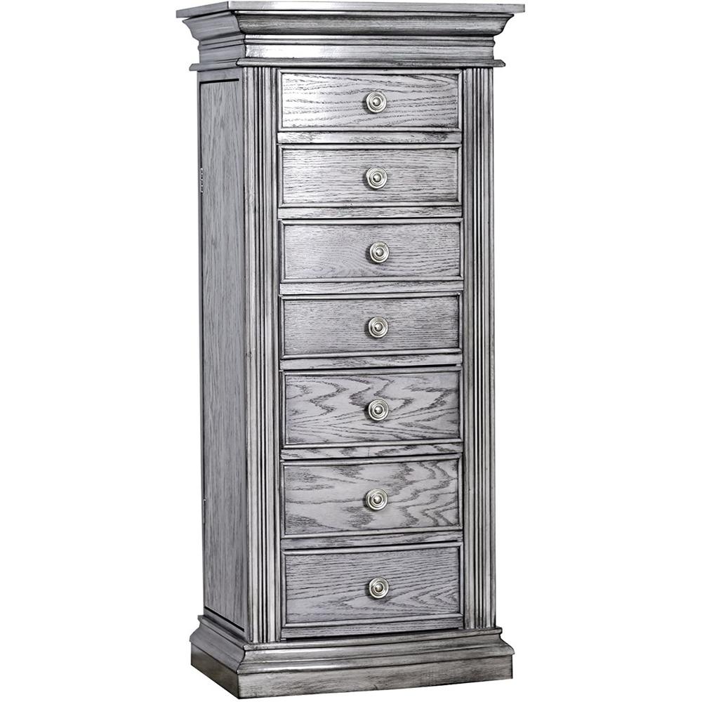 Luke Grey Mist Jewelry Armoire 40 in. H x 17.75 in. W x 13 in. D6008