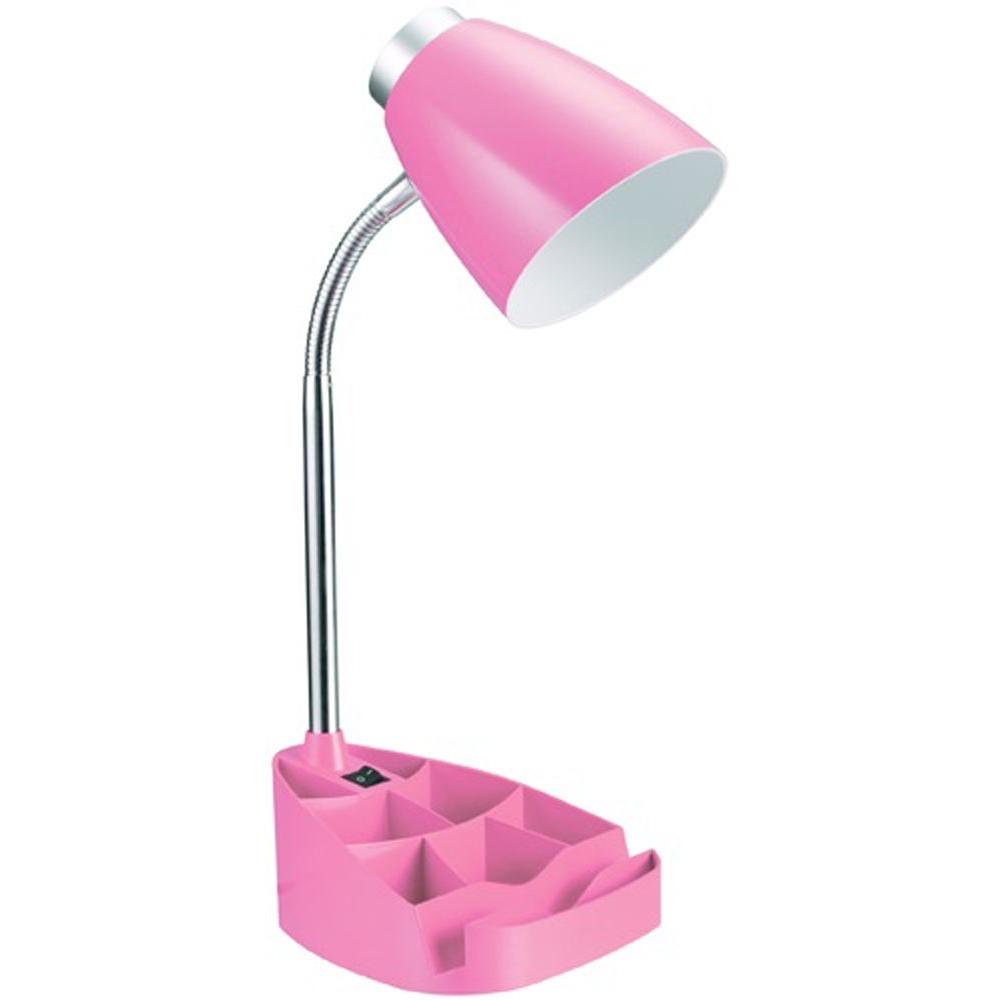 Limelights 17.25 in. Petal Pink Gooseneck Organizer Desk Lamp with iPad ...