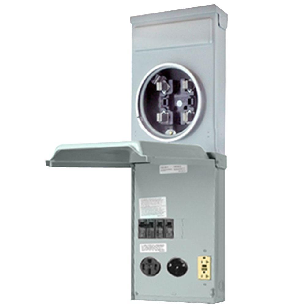 GE Metered RV Panel with 50 Amp and 30 Amp RV Receptacles and 20 Amp GFCI Receptacle