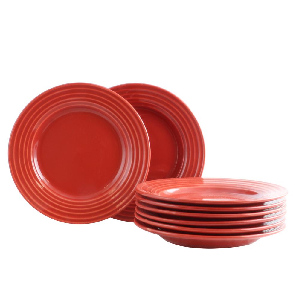 GIBSON HOME Plaza Cafe 8.5 in. Red Dessert Plate (Set of 8 ... GIBSON HOME Plaza Cafe 8.5 in. Red Dessert Plate (Set of 8 ...