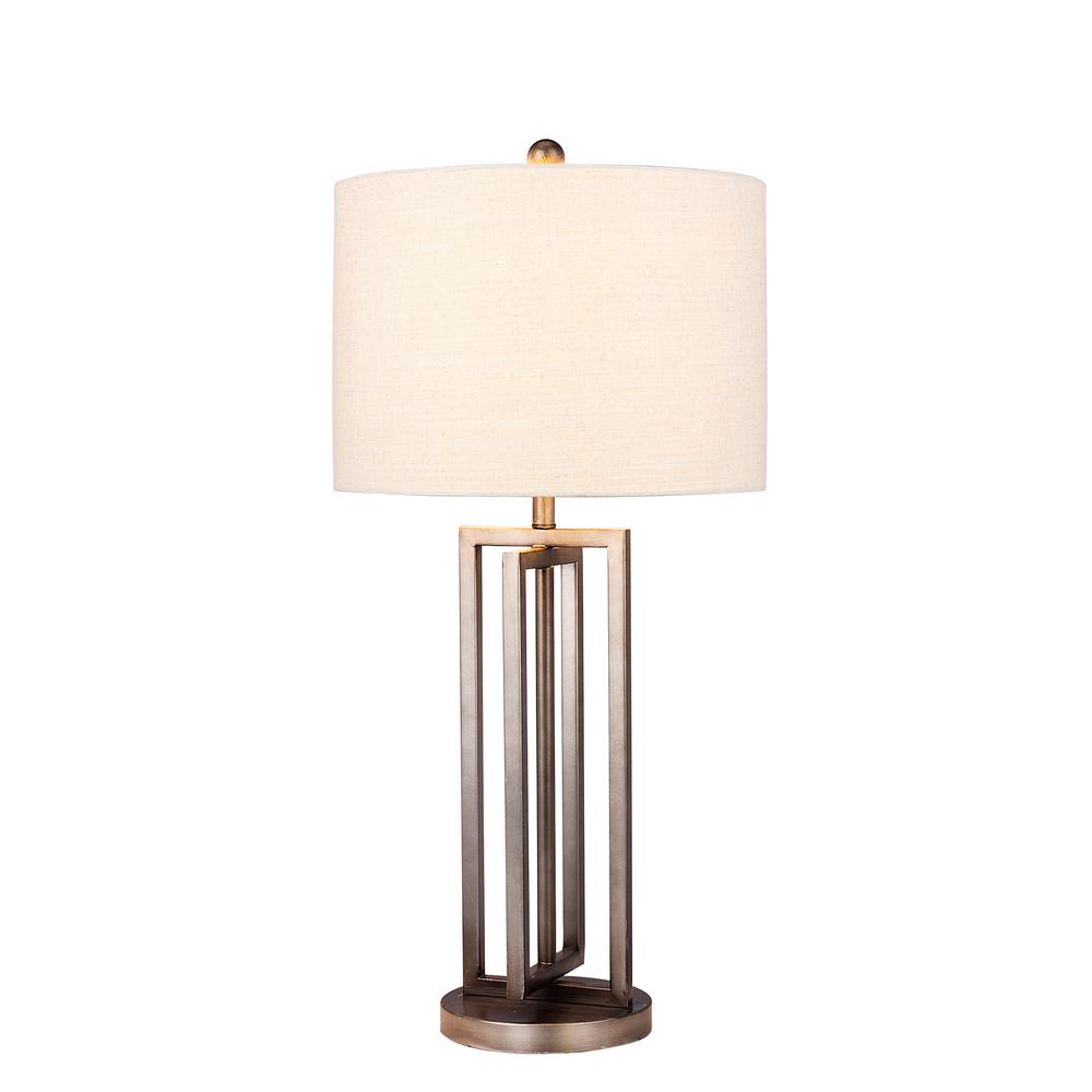 Dark Silver Metal Table Lamp with 