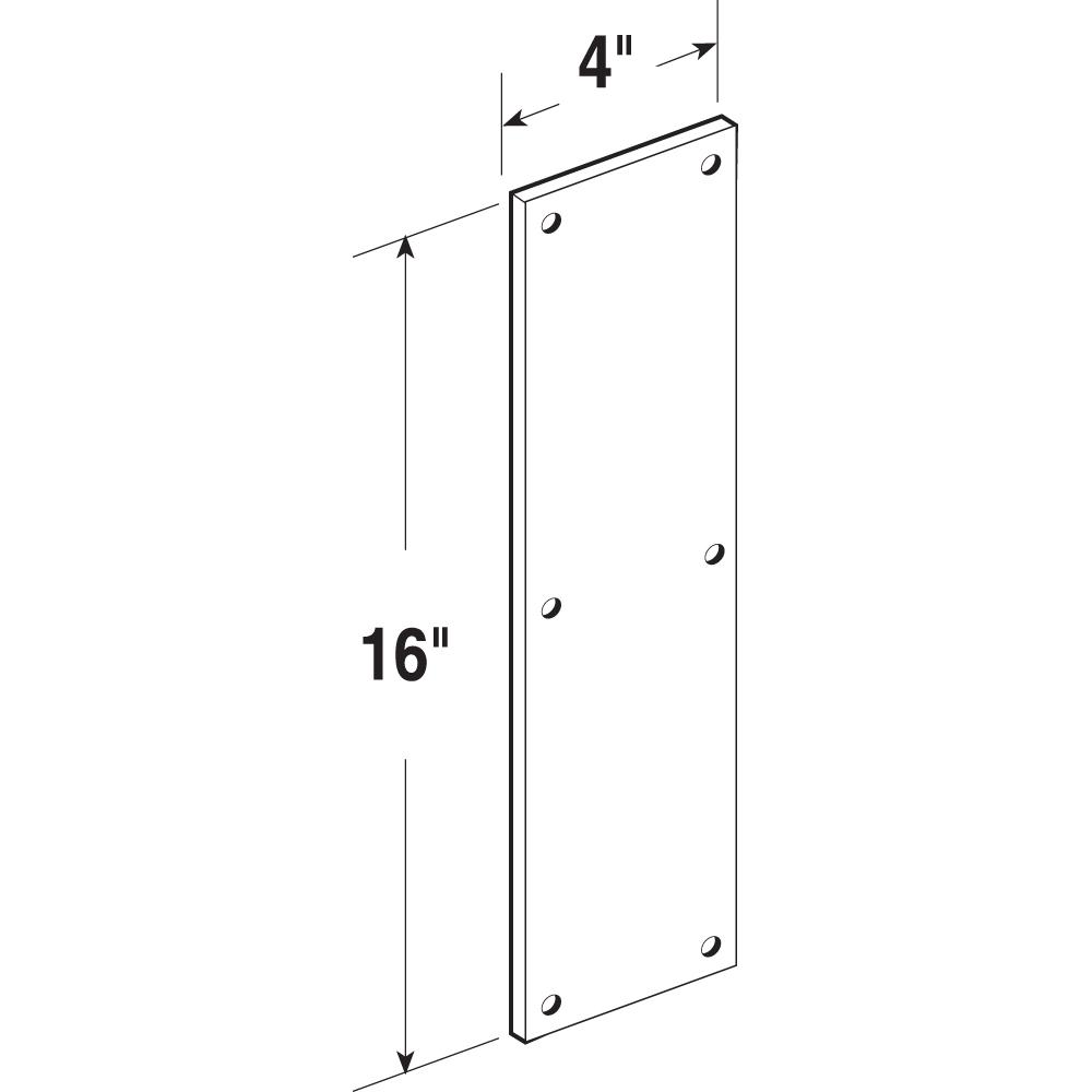 Prime Line 4 In X 16 In Polished Brass Door Push Plate