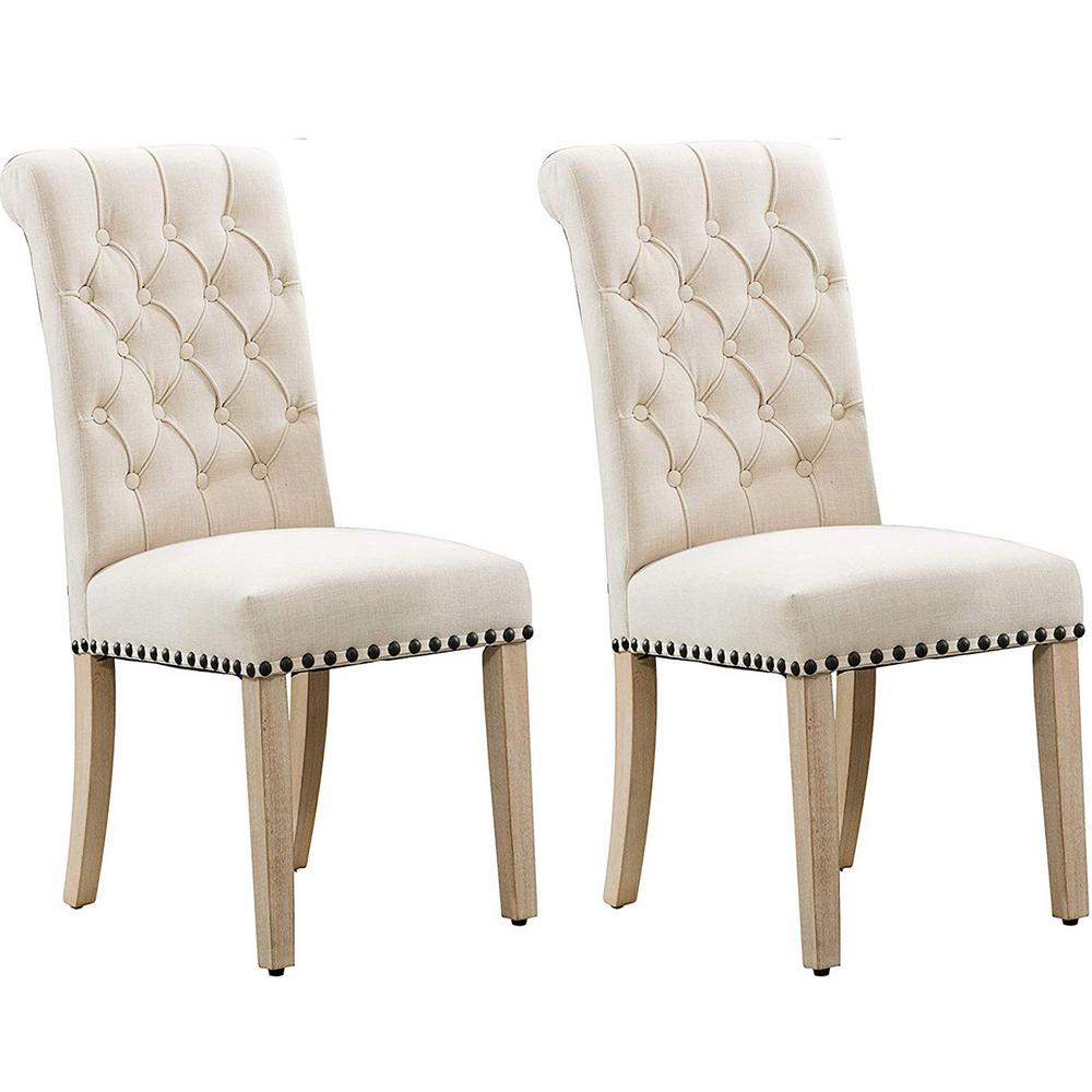 Tufted Dining Chairs With Nailheads - George Leather Dining Chair
