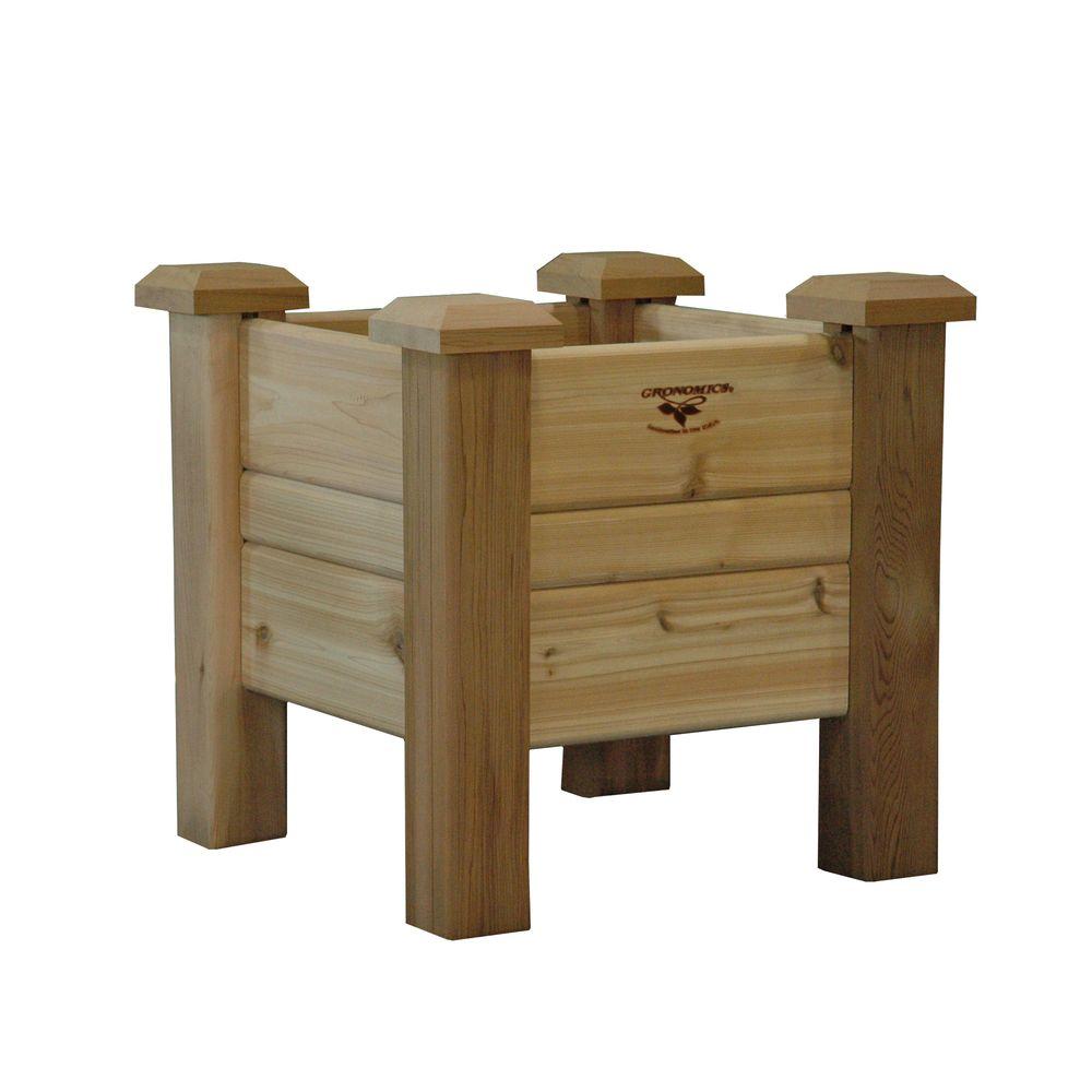 Gronomics 18 in. Square Unfinished Cedar Planter Box-PB 18 