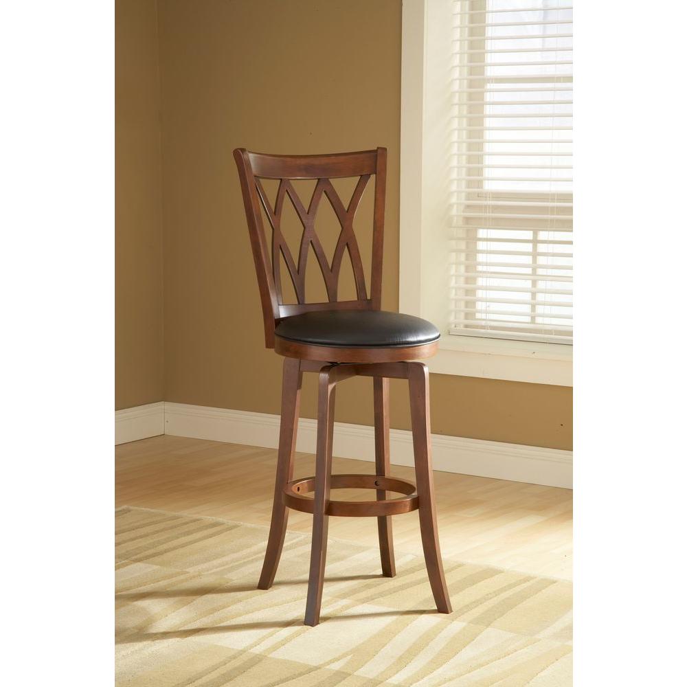 Hilale Furniture Mansfield 24 In Brown Cherry Swivel Cushioned Hilale Furniture Mansfield 24 In Brown Cherry Swivel Cushioned Bar Stool