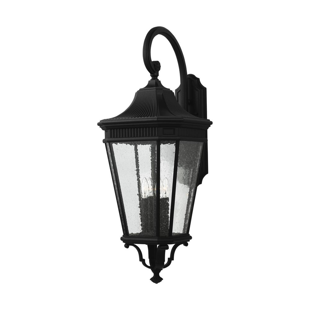Feiss Cotswold Lane Extra Large 4Light Black Outdoor 36.25 in. Wall