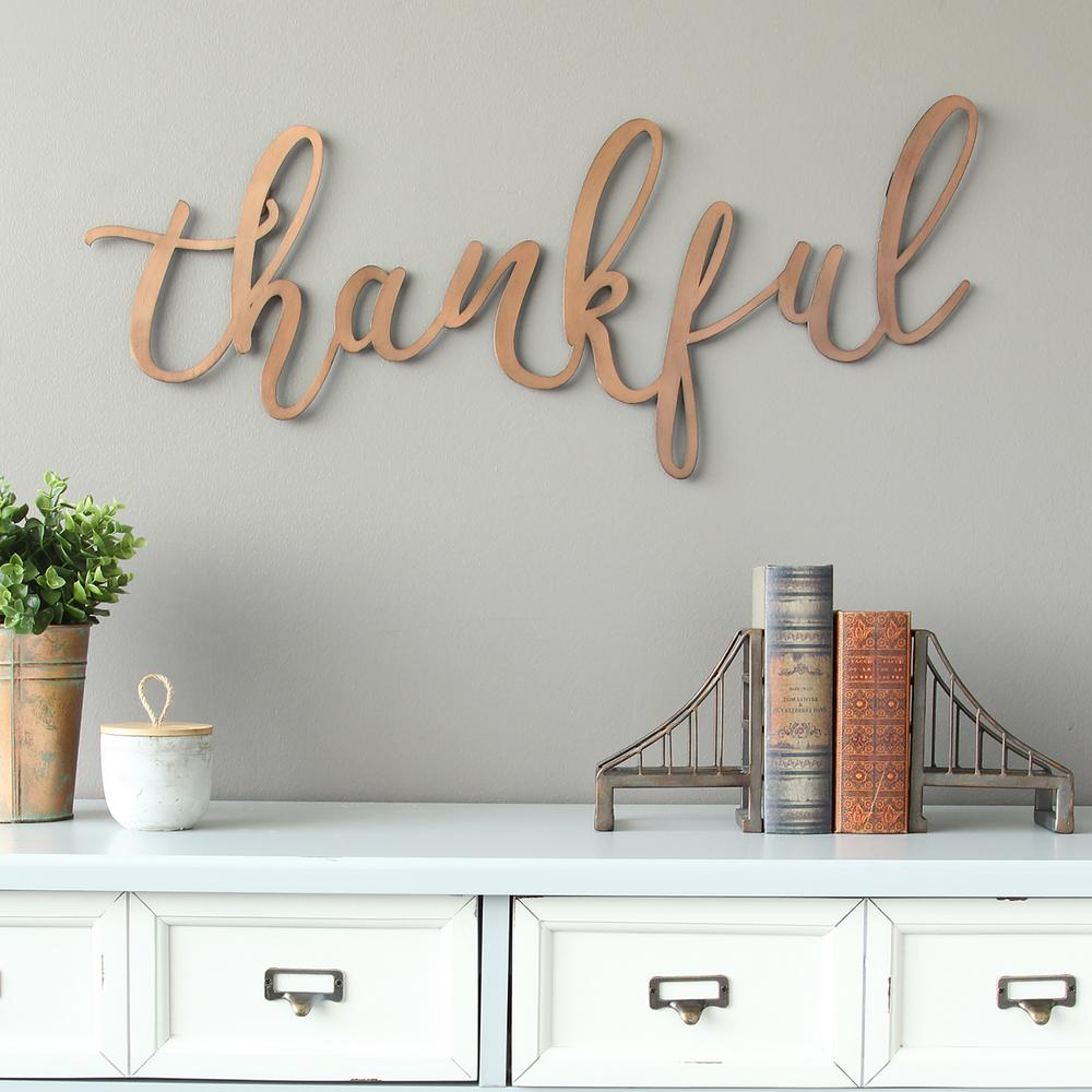 Bronze Stickers Star Country Kitchen Wall Art bronze thankful script decorative sign wall decor