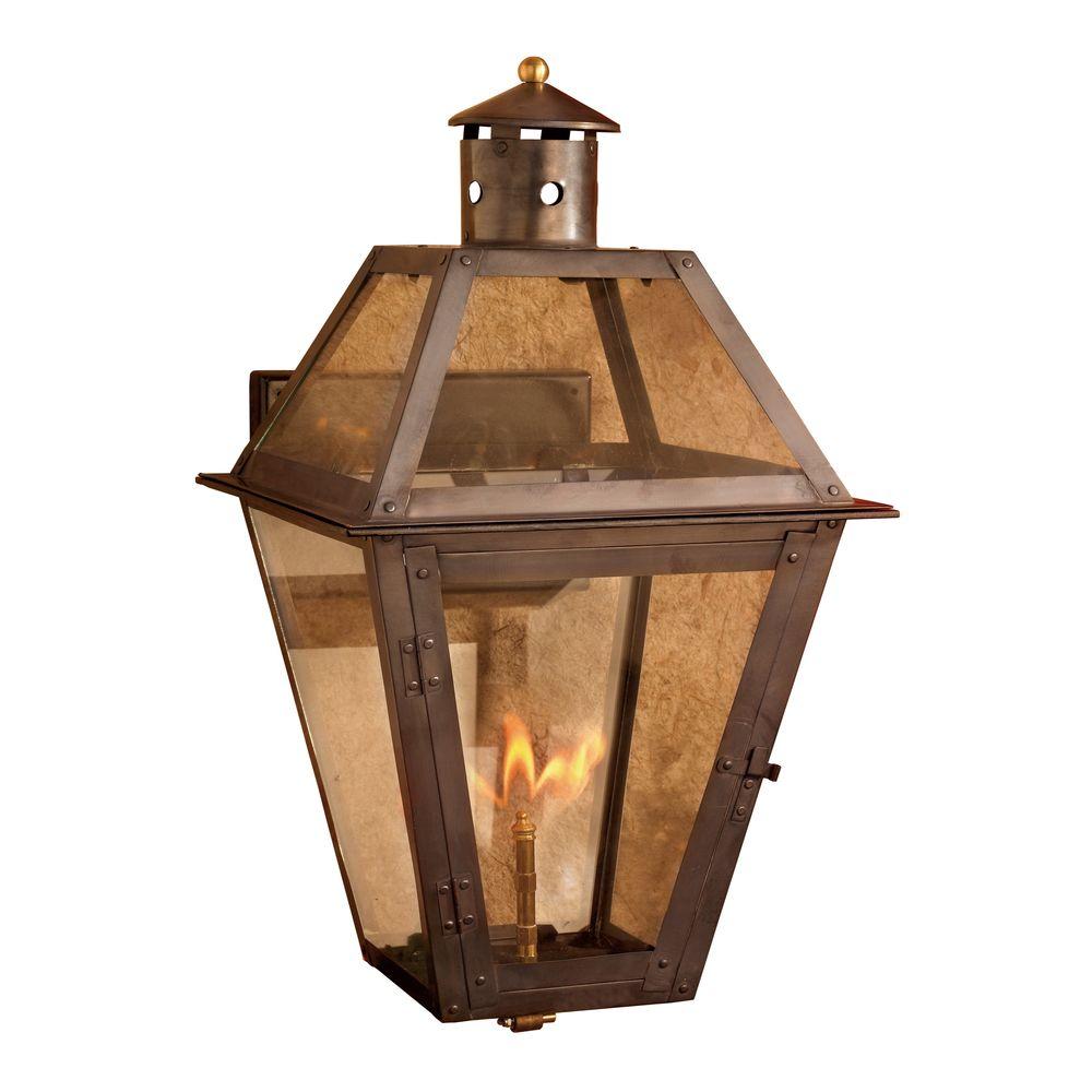 Natural Gas Outdoor Lighting The Home Depot Grande Isle Washed Pewter Gas Outdoor Wall Lantern