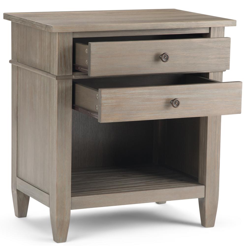 Simpli Home Carlton 2 Drawer Solid Wood 24 In Wide Contemporary