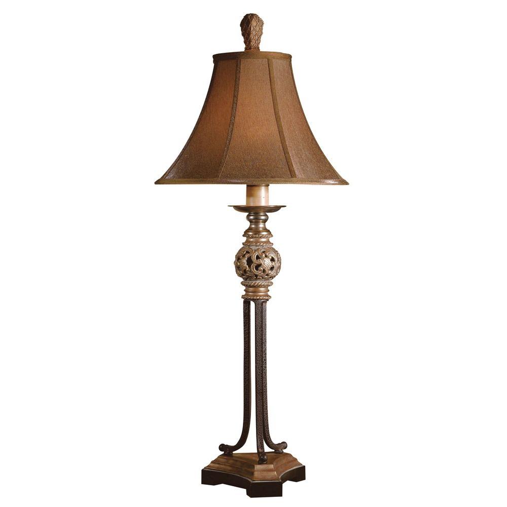 Global Direct 36 In Distressed Gold Buffet Lamp 29091 The Home Depot Distressed Gold Buffet Lamp