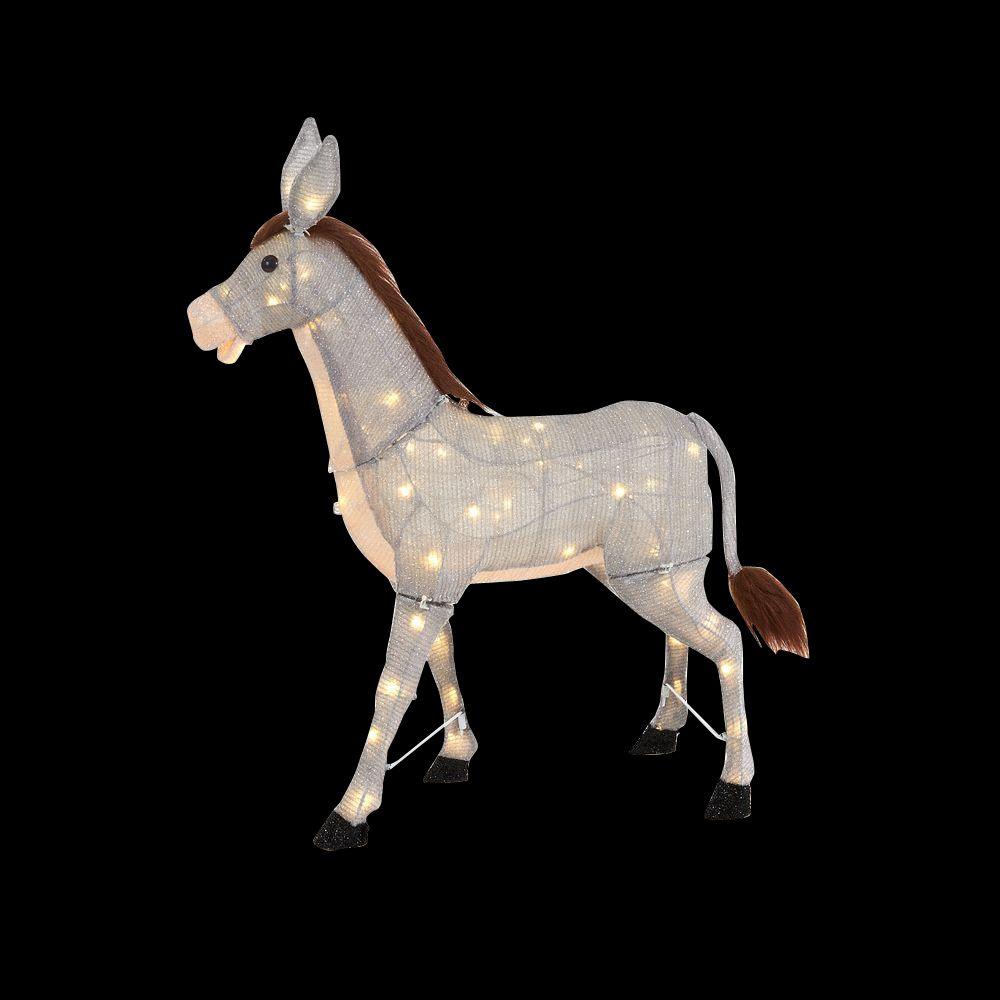  Home  Accents Holiday 31 in LED  Lighted  Tinsel Donkey 