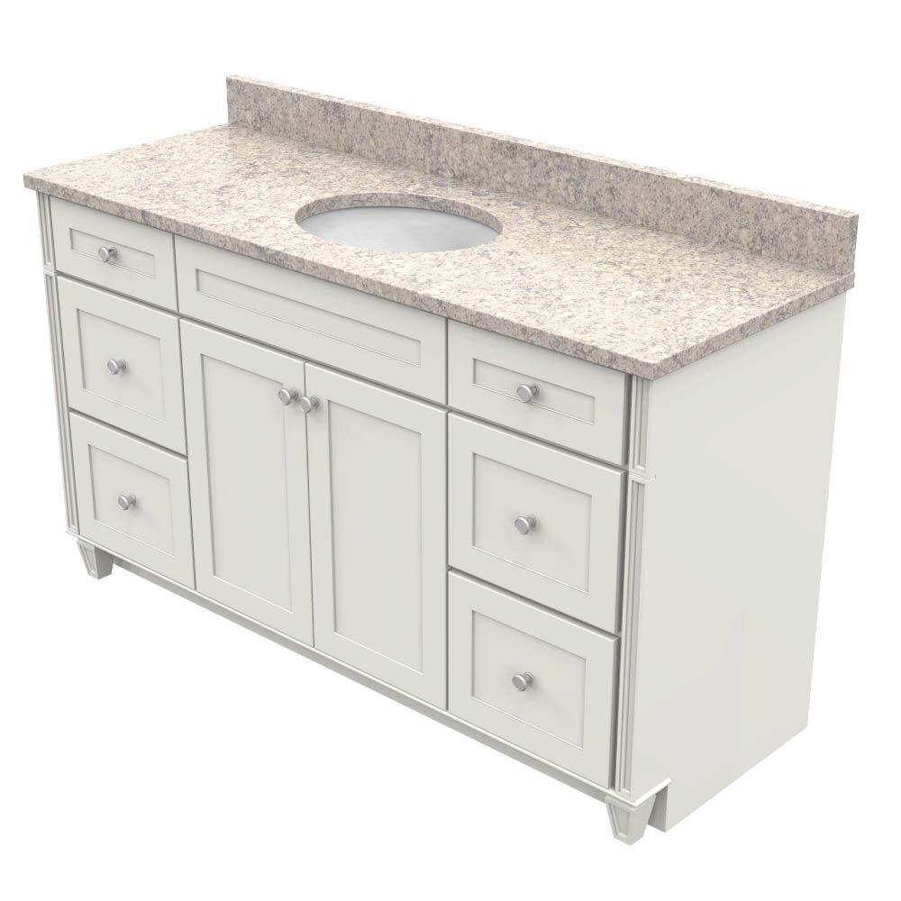 Kraftmaid Vanities With Tops Bathroom The Home Depot 60 In Vanity Dove White With Natural Quartz Top Shadow Swirl And
