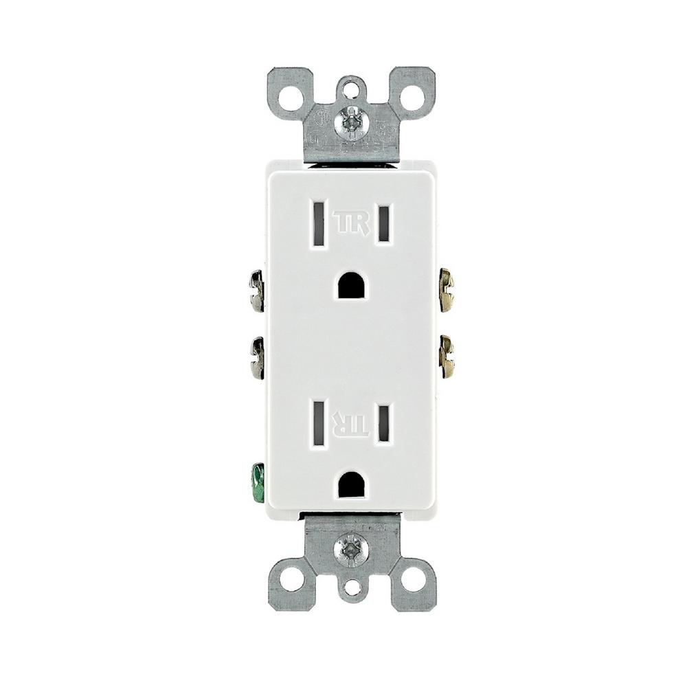 Leviton Decora 15 Amp Combination Duplex Outlet and USB Outlet, White-R02-T5632-0BW - The Home Depot