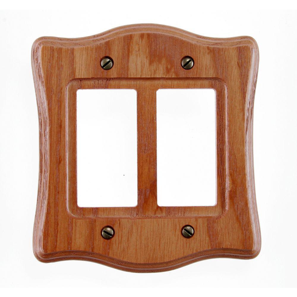 Switch Plate Wall Austin Medium 2 Rocker Oak Rectangle UL ...