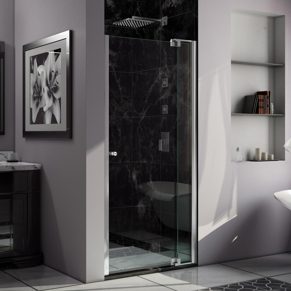 Dreamline Allure 36 In To 43 X 73 Semi Frameless Pivot Shower Door Chrome